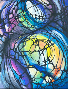 The Cosmic Web | Gouache On Paper - Original Abstract Artwork