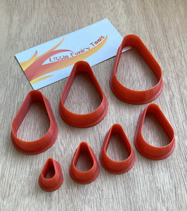 Rounded Drops Cutters Set of 7 Pieces - 3D Printed Cutters For Polymer Clay